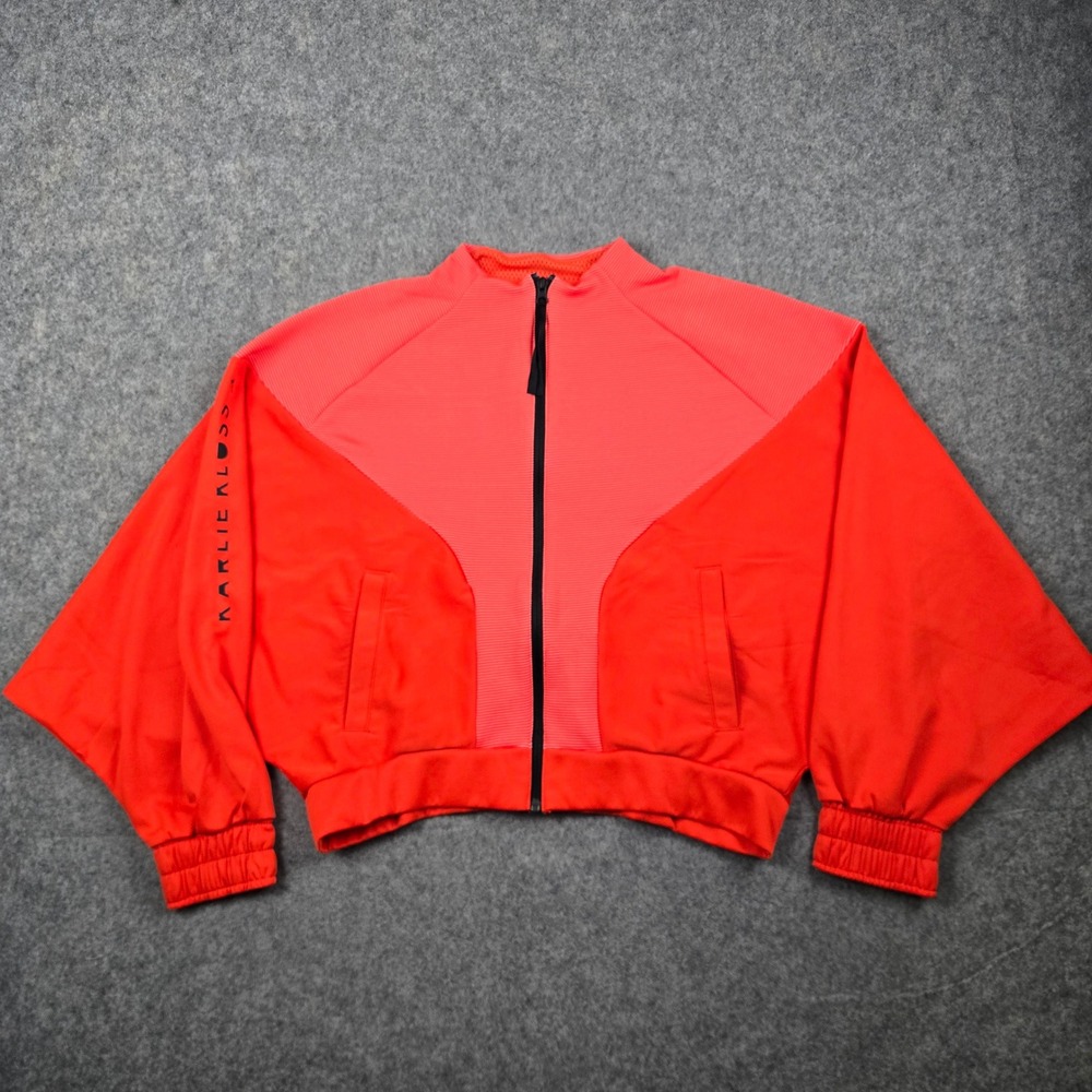 Adidas Karlie Kloss Track Jacket Womens Large Orange Cropped Batwing Primegreen
